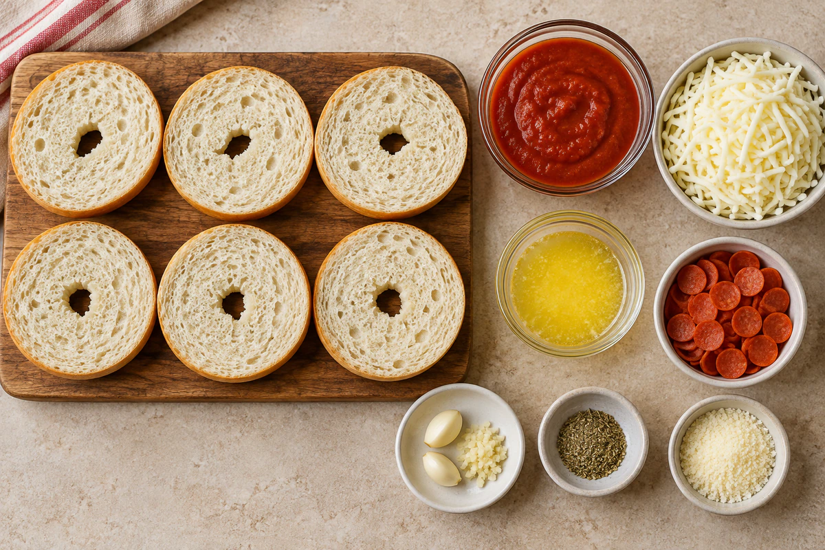 Exact measured ingredients for Giant Pizza Bagels