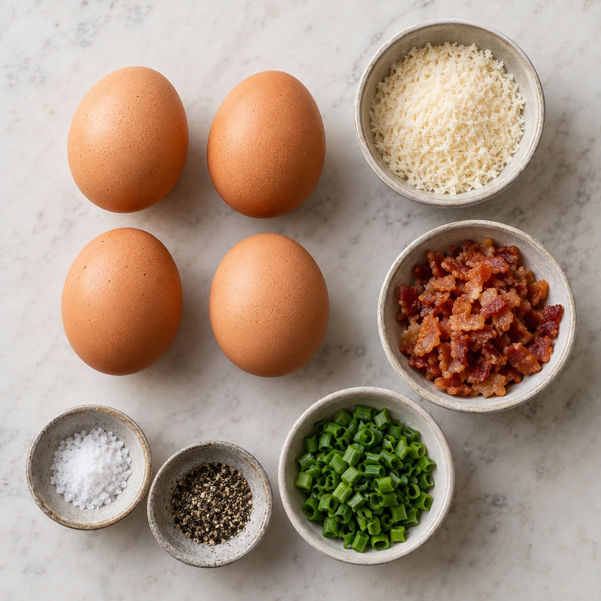 Exact measured ingredients for Bacon Parmesan & Chive Egg Clouds