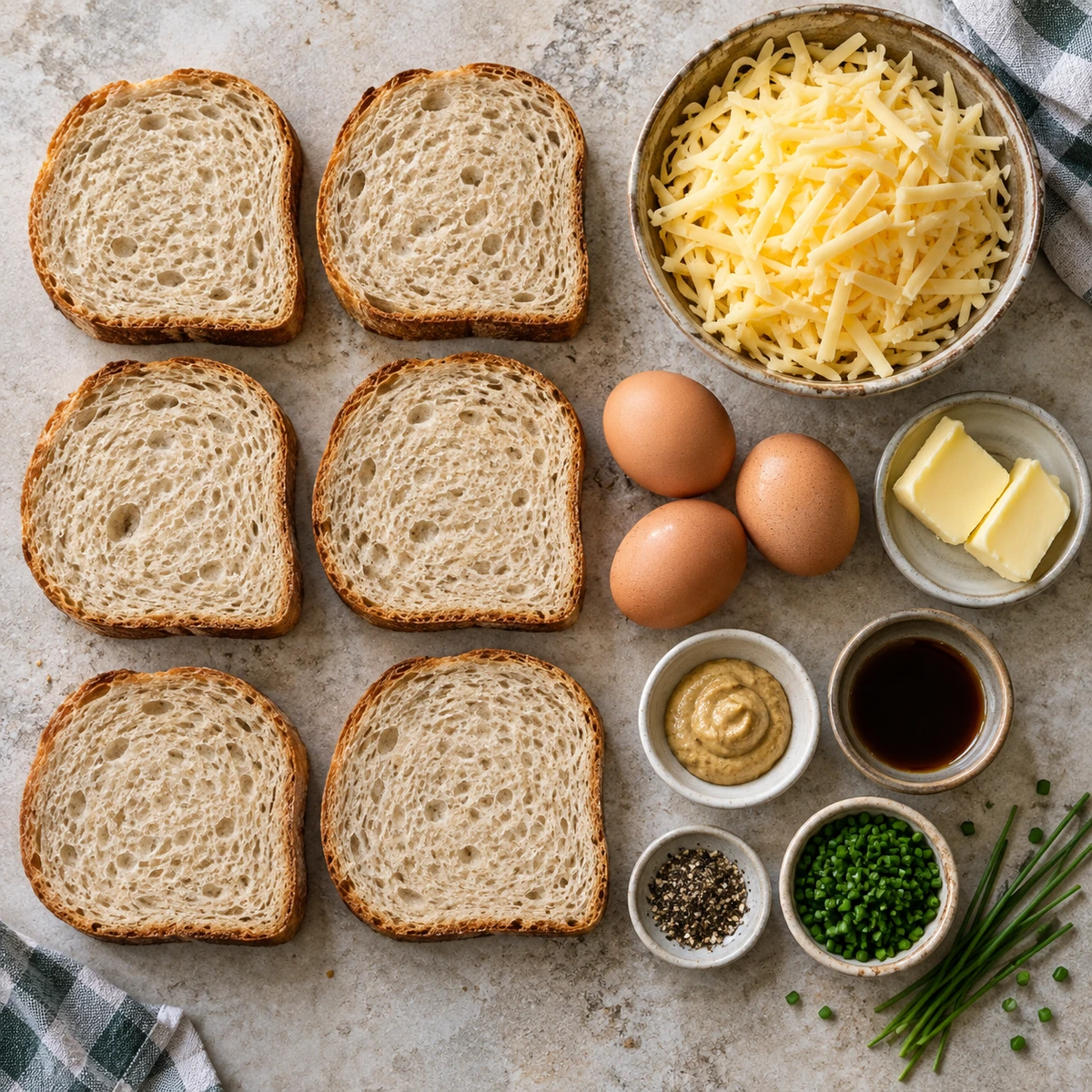 Exact measured ingredients for Irish Cheese Toastie