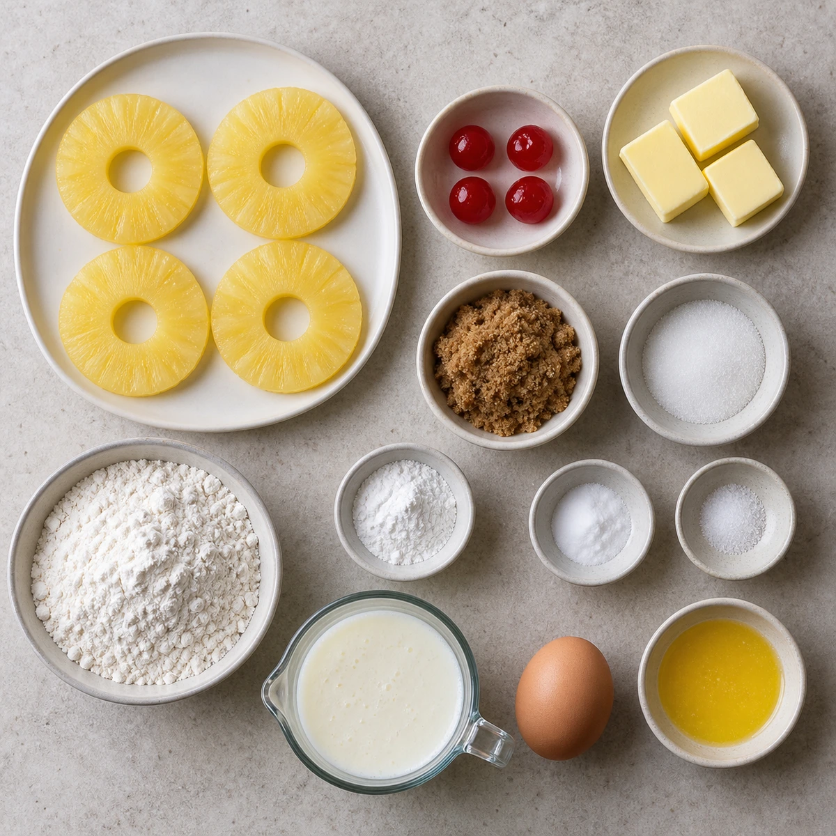 Exact measured ingredients for Pineapple Upside-Down Pancakes