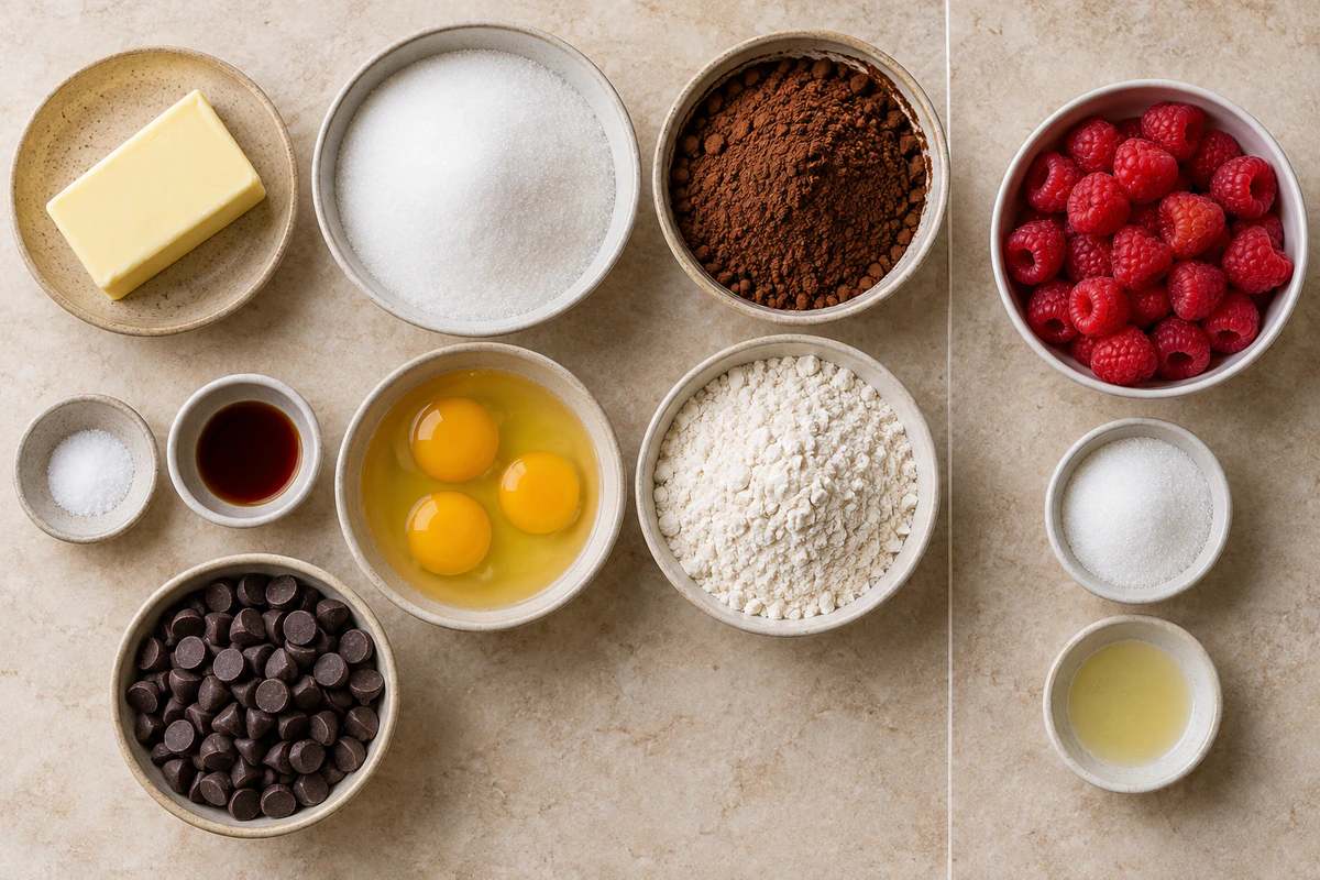 Exact measured ingredients for Raspberry Swirl Brownies