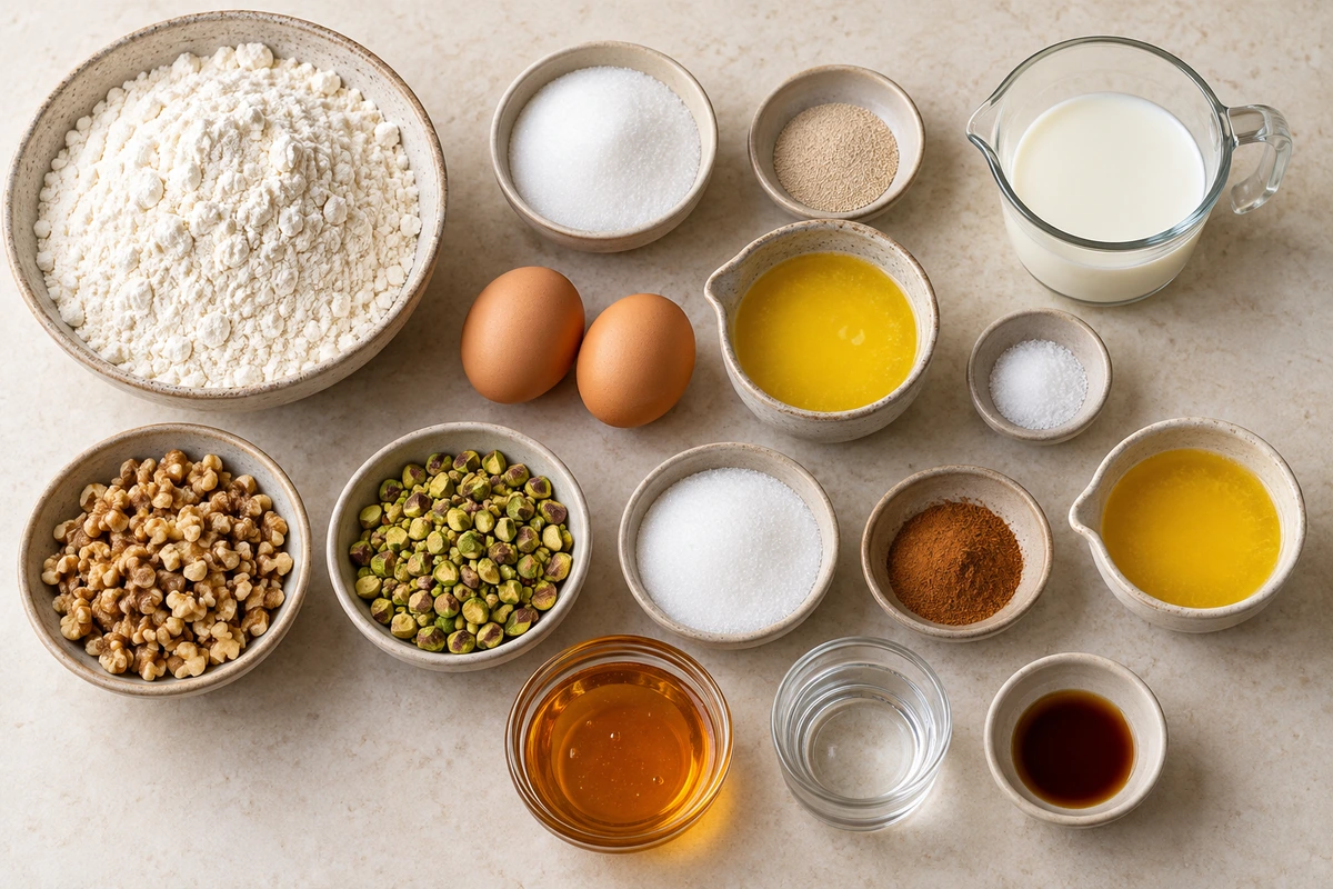 Exact measured ingredients for Baklava Babka Buns