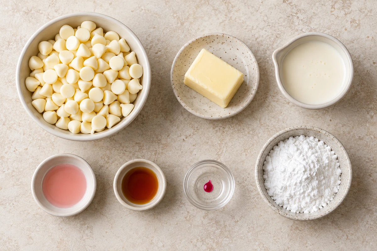 Exact measured ingredients for Strawberry Truffles