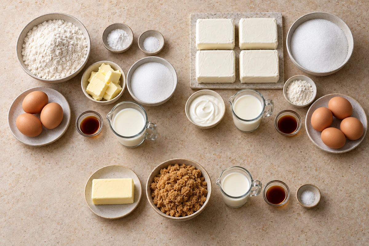 Exact measured ingredients for Cheesecake with Pound Cake Center