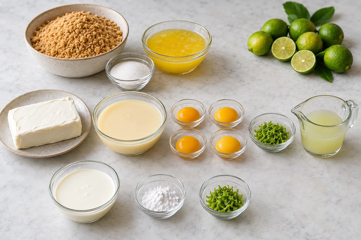 Exact measured ingredients for Key Lime Bars