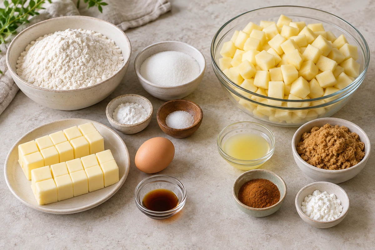 Exact measured ingredients for Apple Pie Bars
