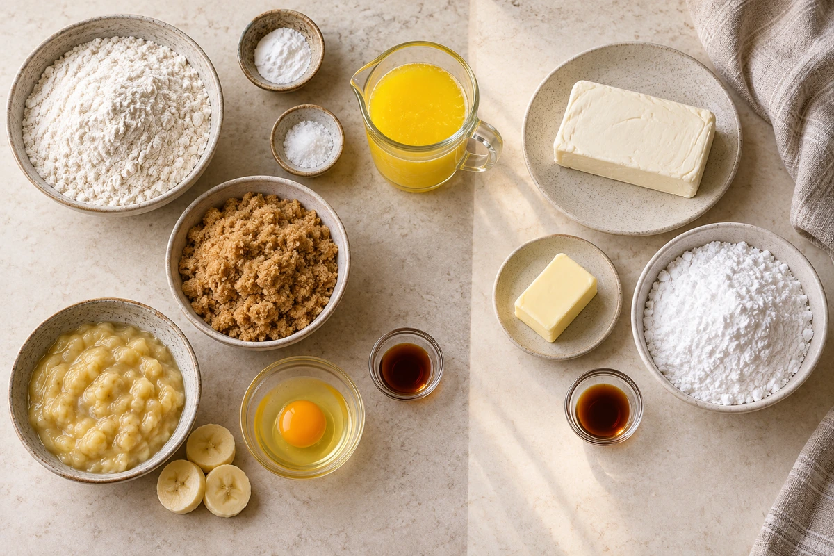 Exact measured ingredients for Banana Brownies