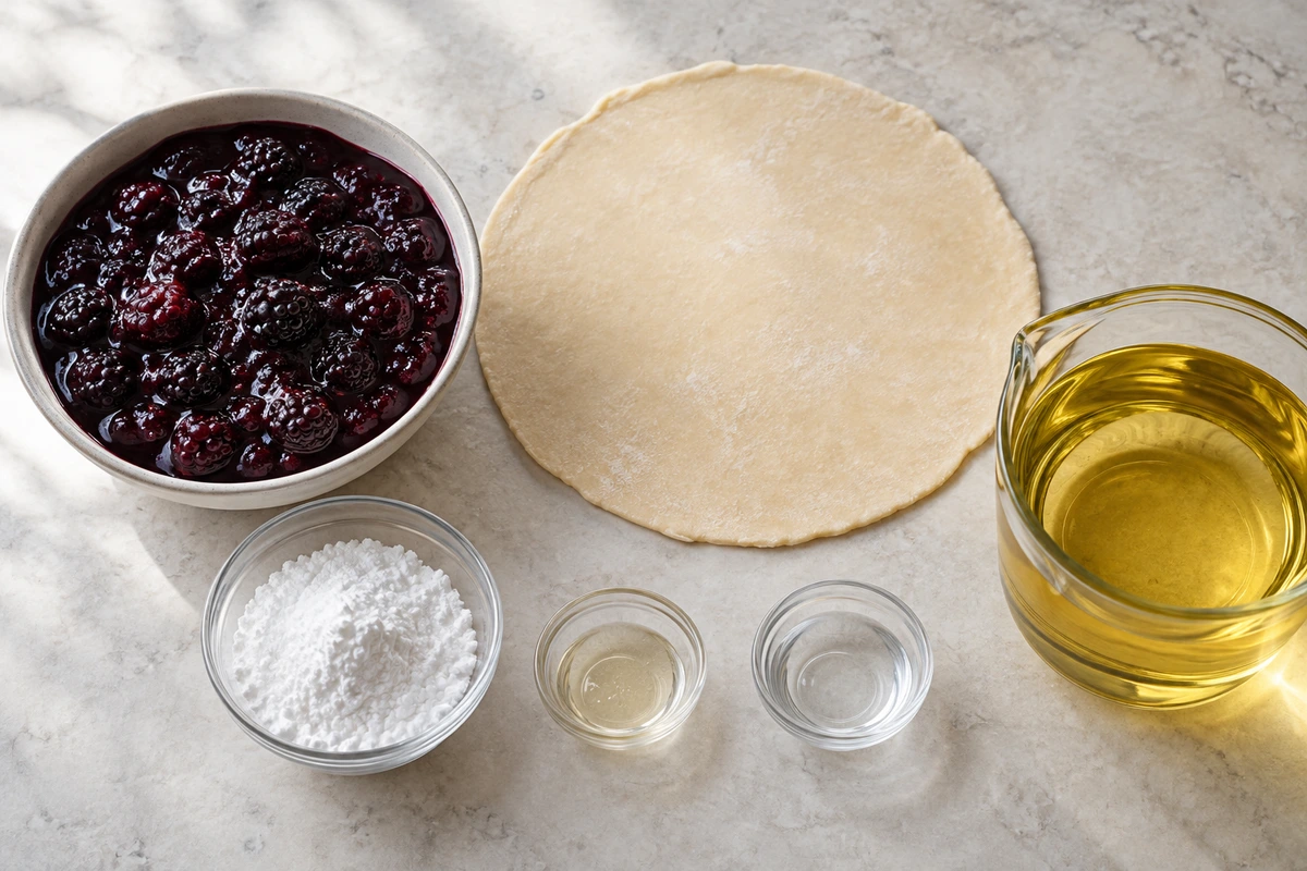 Exact measured ingredients for Blackberry Hand Pies