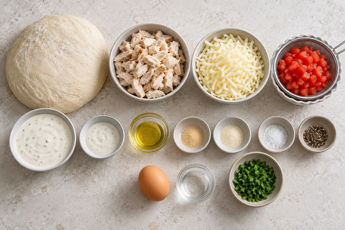 Exact measured ingredients for Chicken Ranch Stromboli