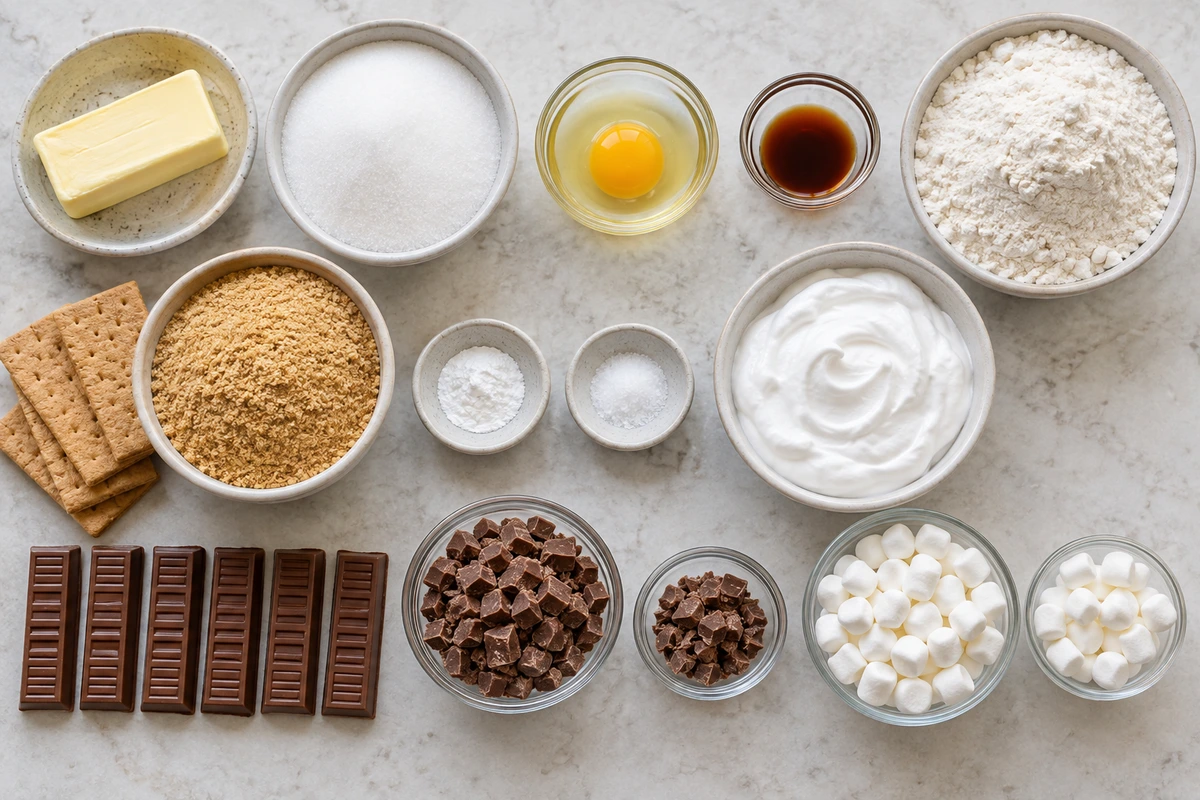 Exact measured ingredients for S'mores Pie