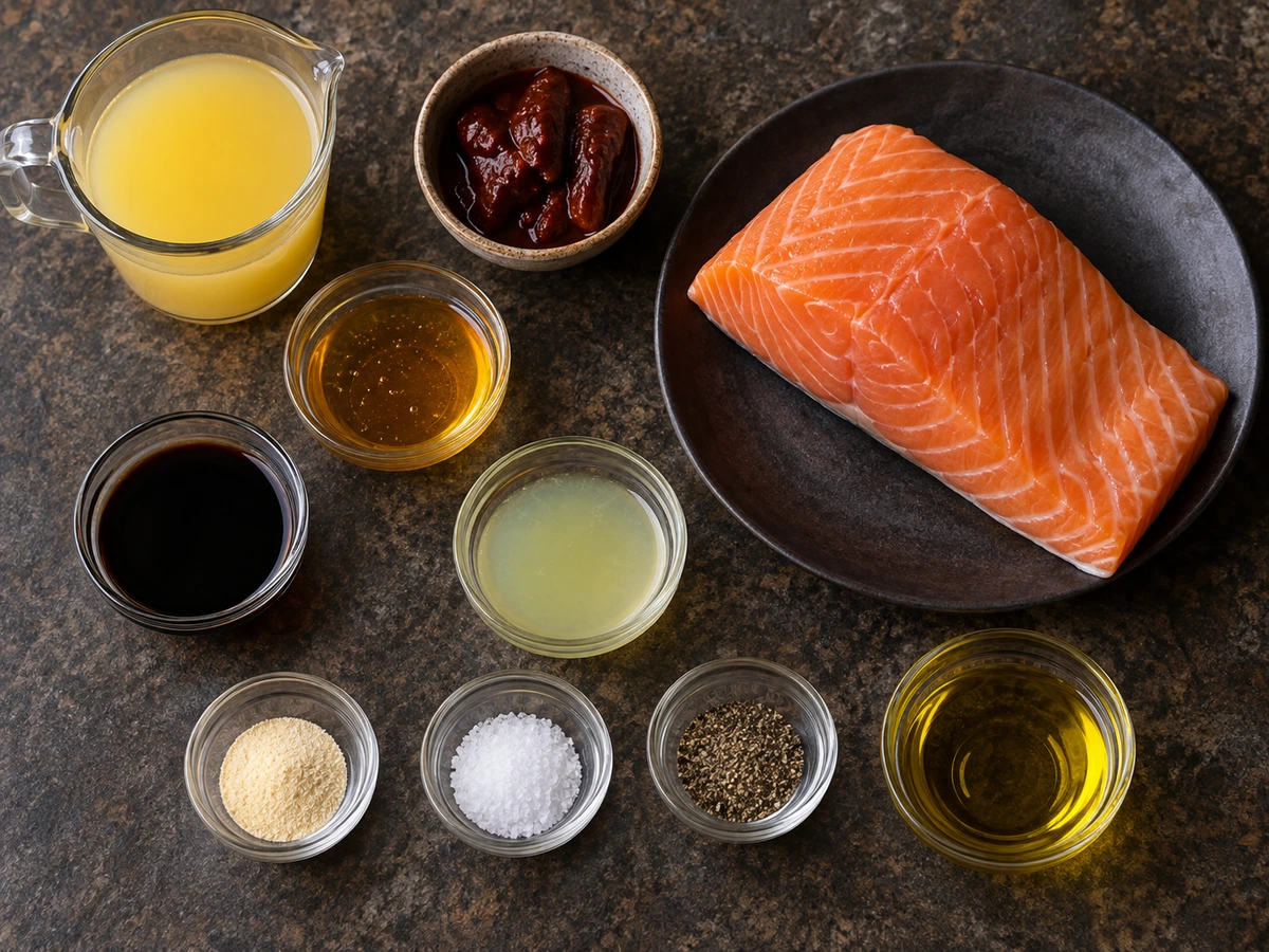 Exact measured ingredients for Pineapple Chipotle Salmon