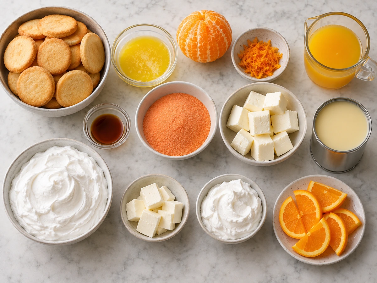 Exact measured ingredients for Jello Creamsicle Pie