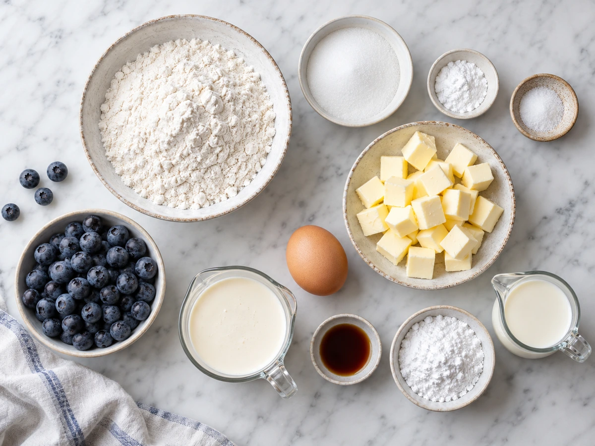 Exact measured ingredients for Blueberry Scones