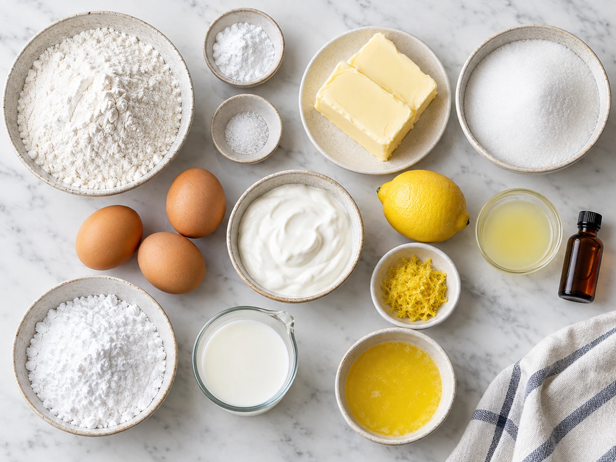 Exact measured ingredients for Lemon Loaf