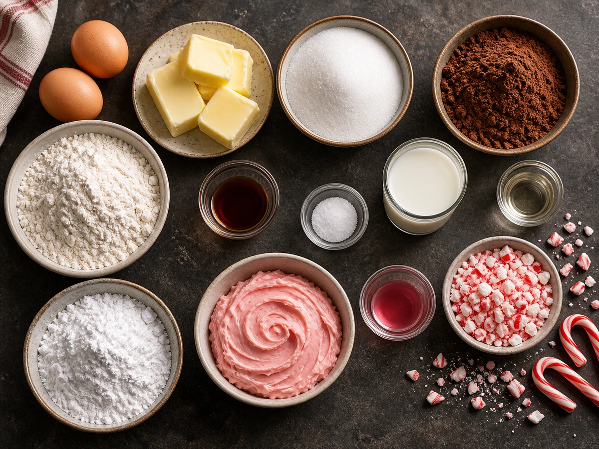 Exact measured ingredients for Peppermint Brownies