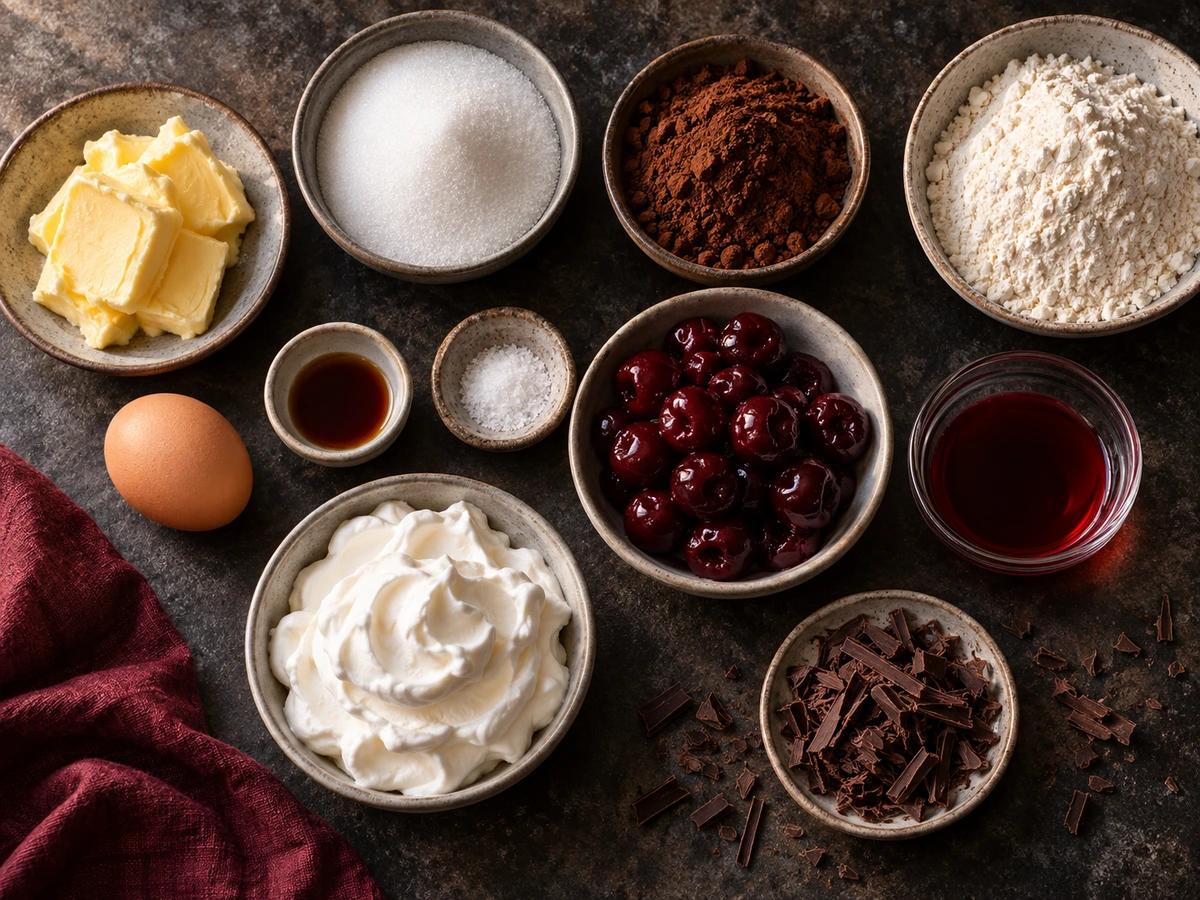 Exact measured ingredients for Small-Batch Black Forest Brownies