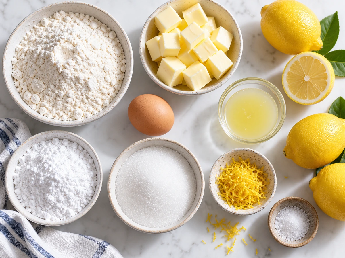 Exact measured ingredients for Small Batch Lemon Bars