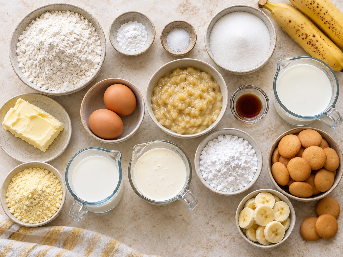 Exact measured ingredients for Banana Pudding Cupcakes