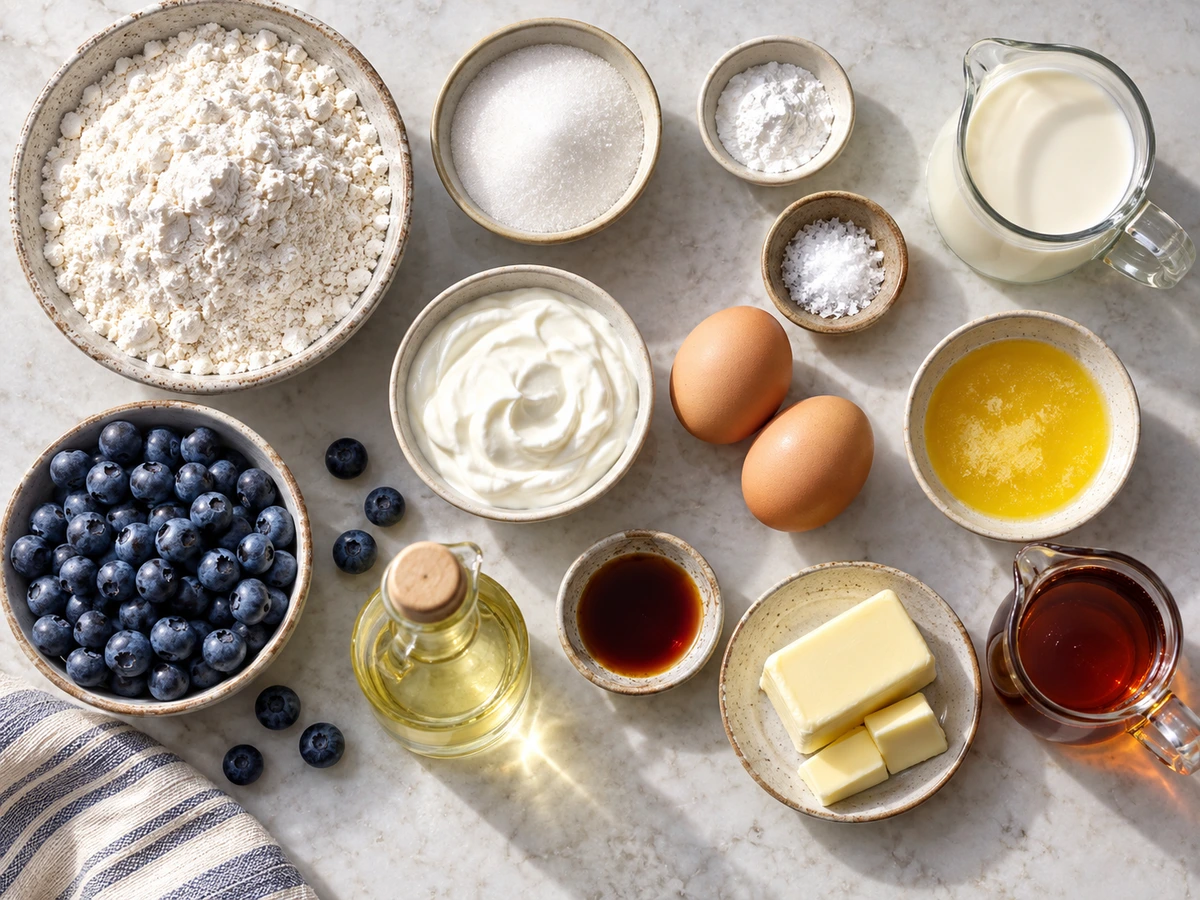 Exact measured ingredients for Easy Blueberry Pancake