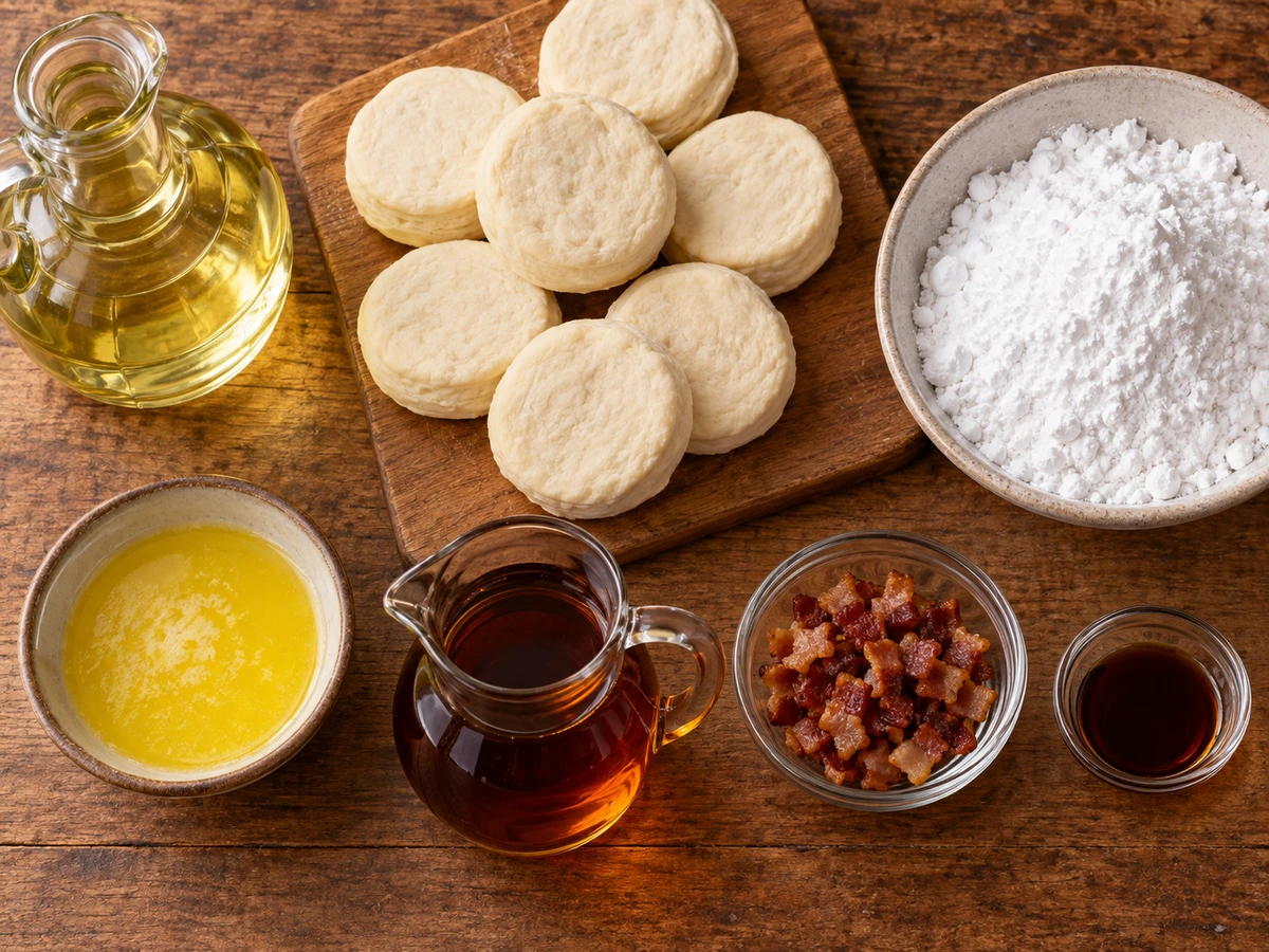 Exact measured ingredients for Maple Bacon Doughnuts