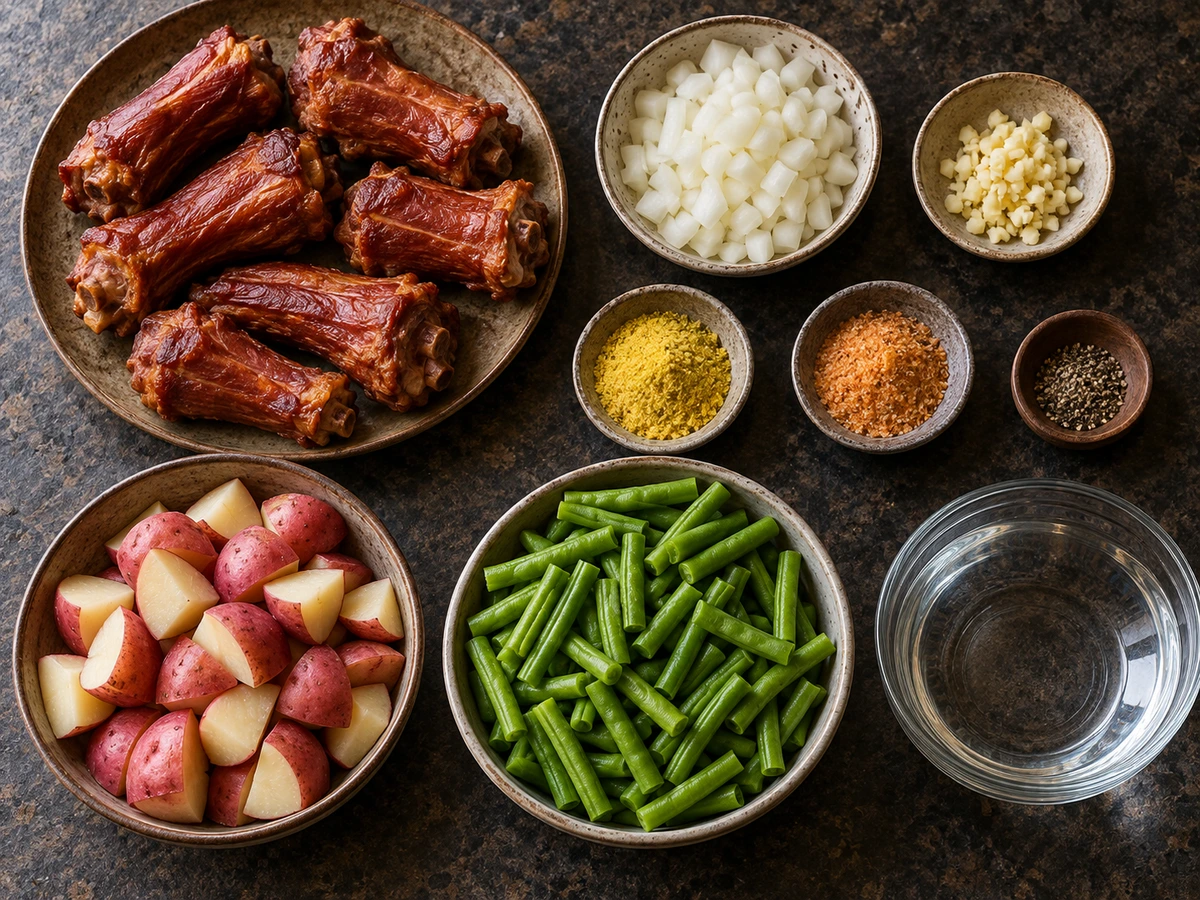 Exact measured ingredients for Southern Green Beans