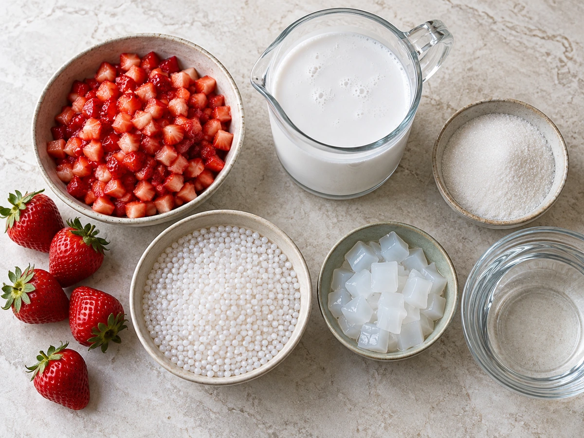 Exact measured ingredients for Strawberry Sago