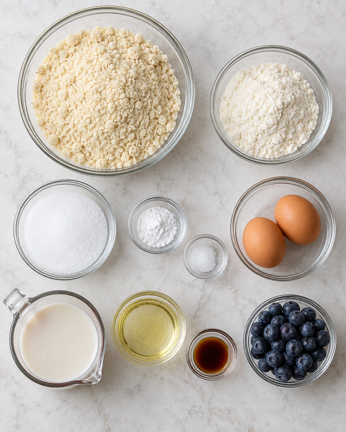 Exact measured ingredients for Keto Blueberry Donuts