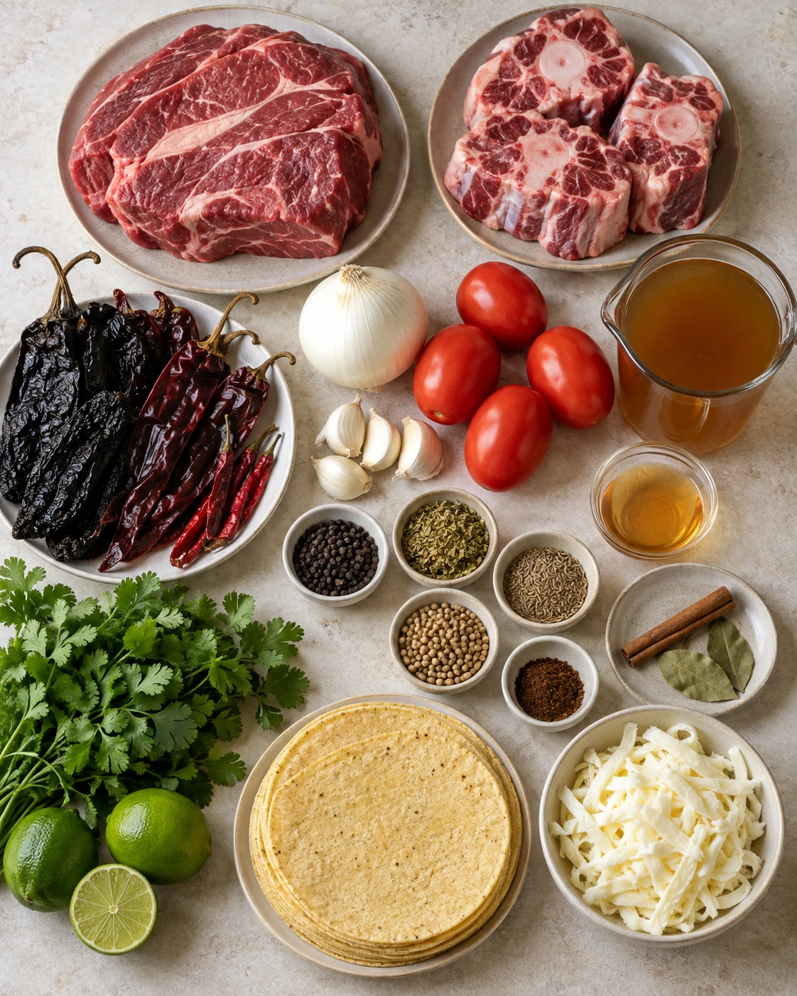 Exact measured ingredients for Birria Tacos