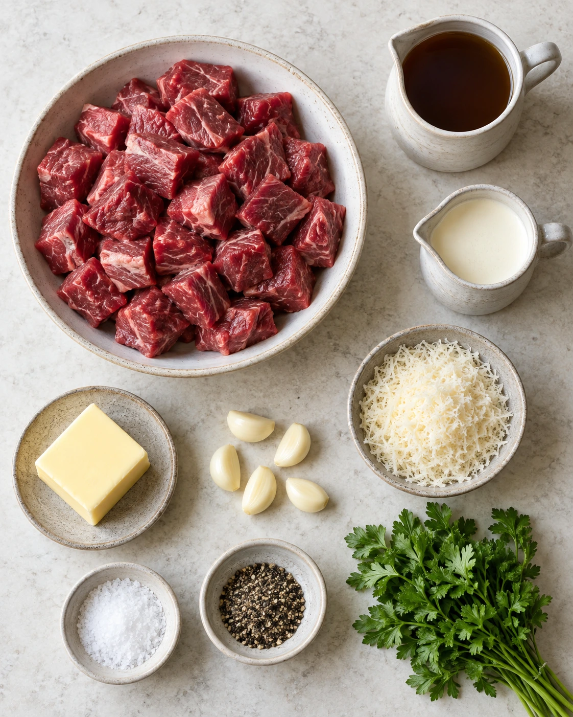 Exact measured ingredients for Garlic Butter Steak Bites