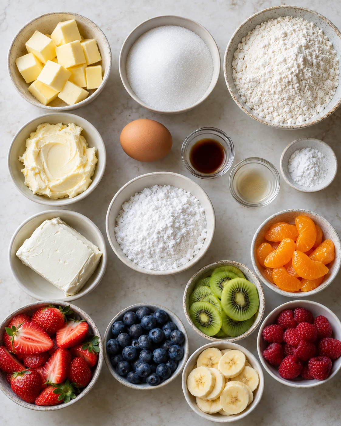 Exact measured ingredients for Fruit Pizza Cookies