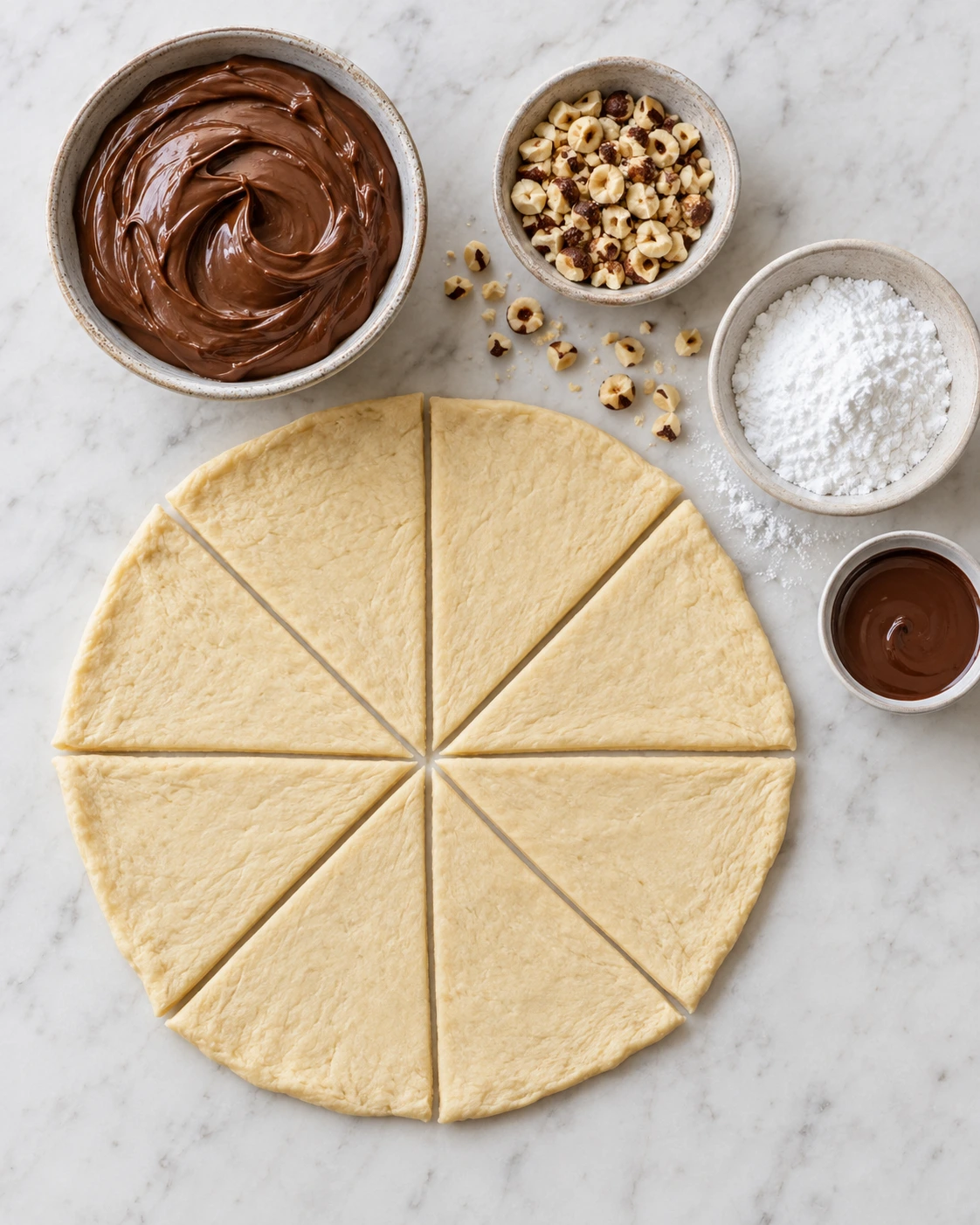 Exact measured ingredients for Nutella Crescent Rolls