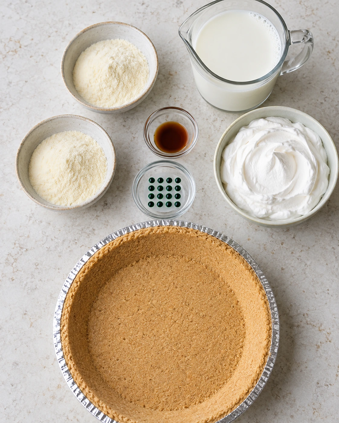 Exact measured ingredients for Shamrock Shake Pie