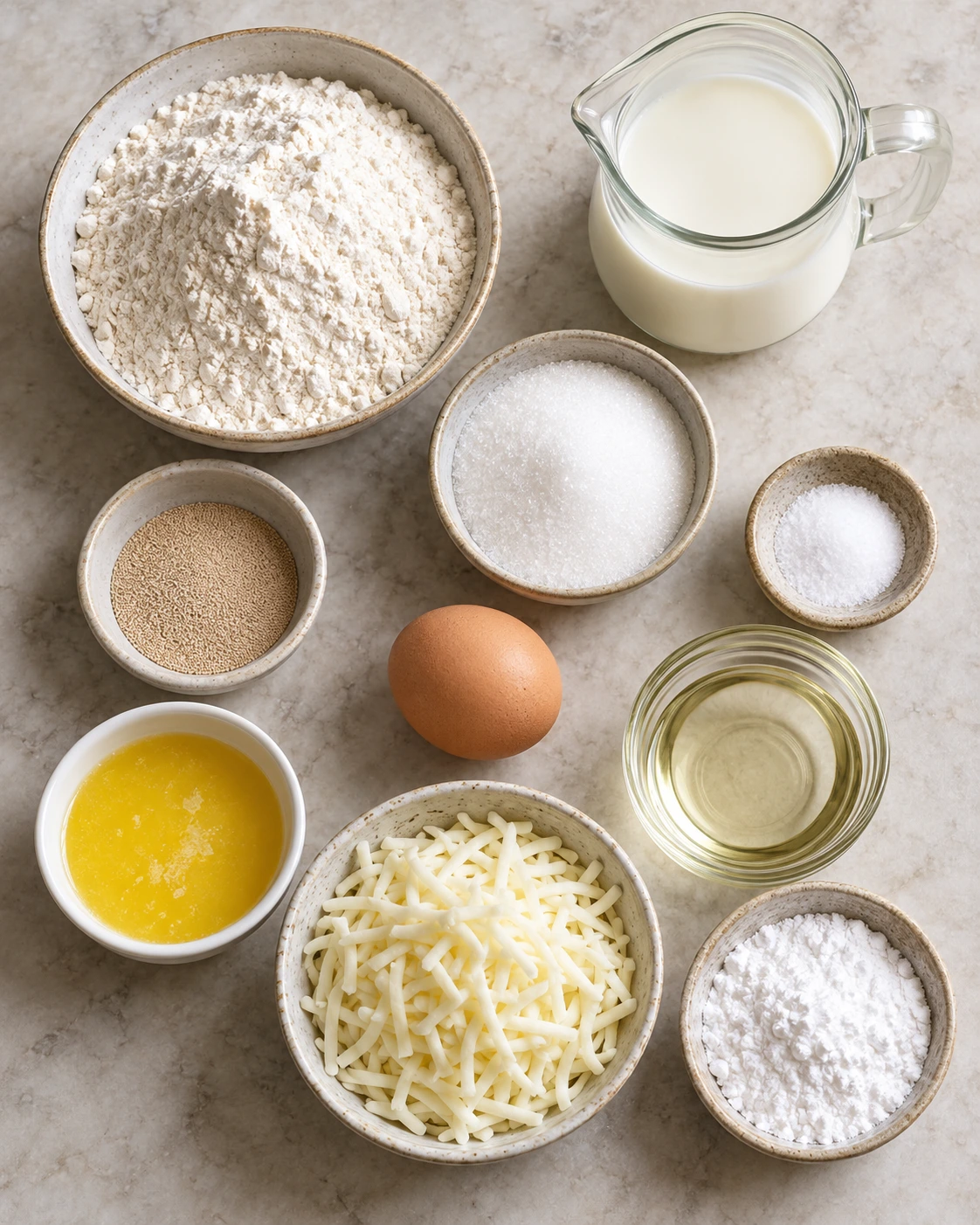 Exact measured ingredients for Milky Cheese Donuts
