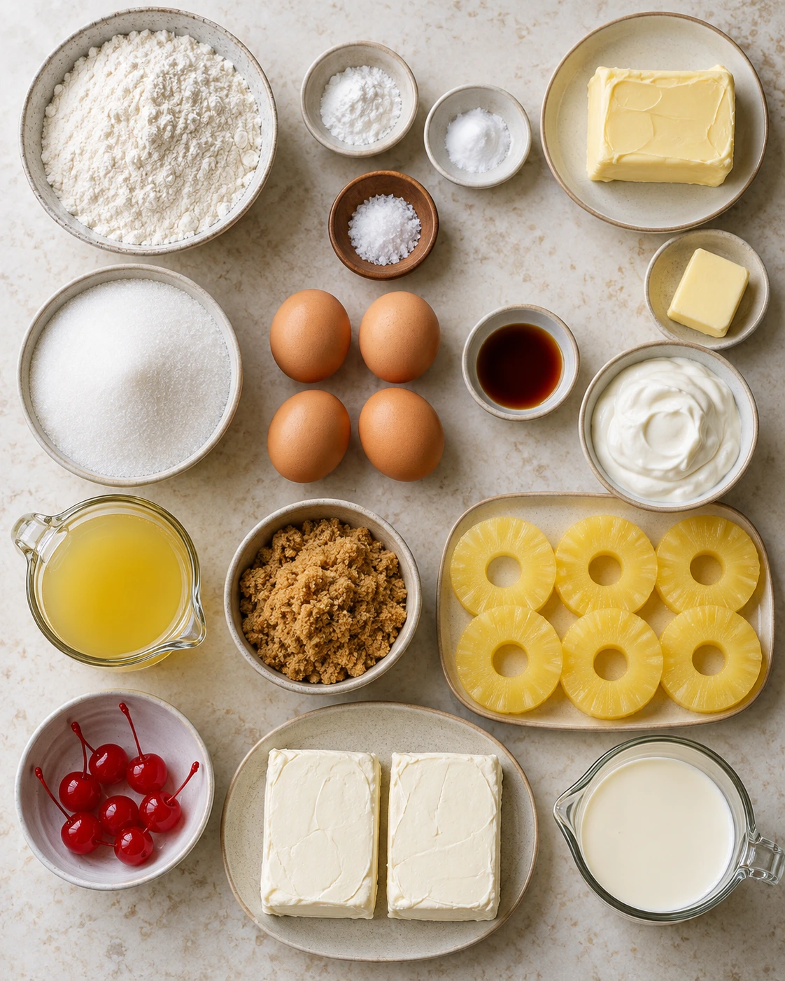 Exact measured ingredients for Pineapple Upside-Down Cheesecake Recipe