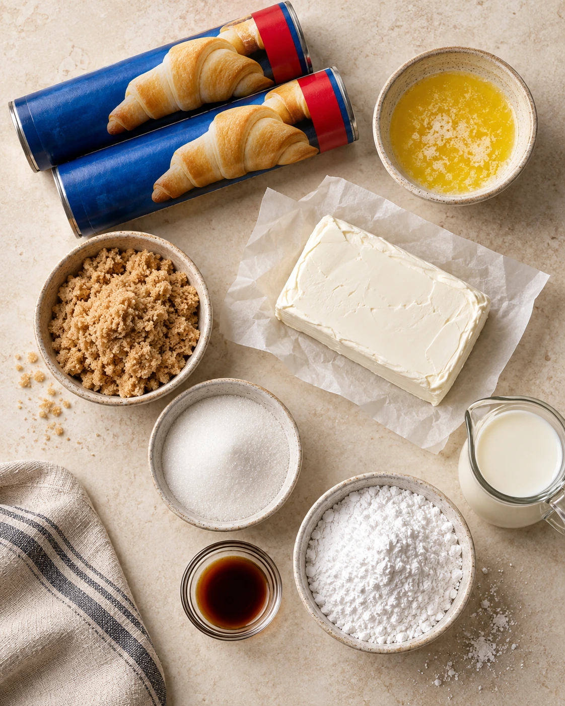 Exact measured ingredients for Cheese Danishes