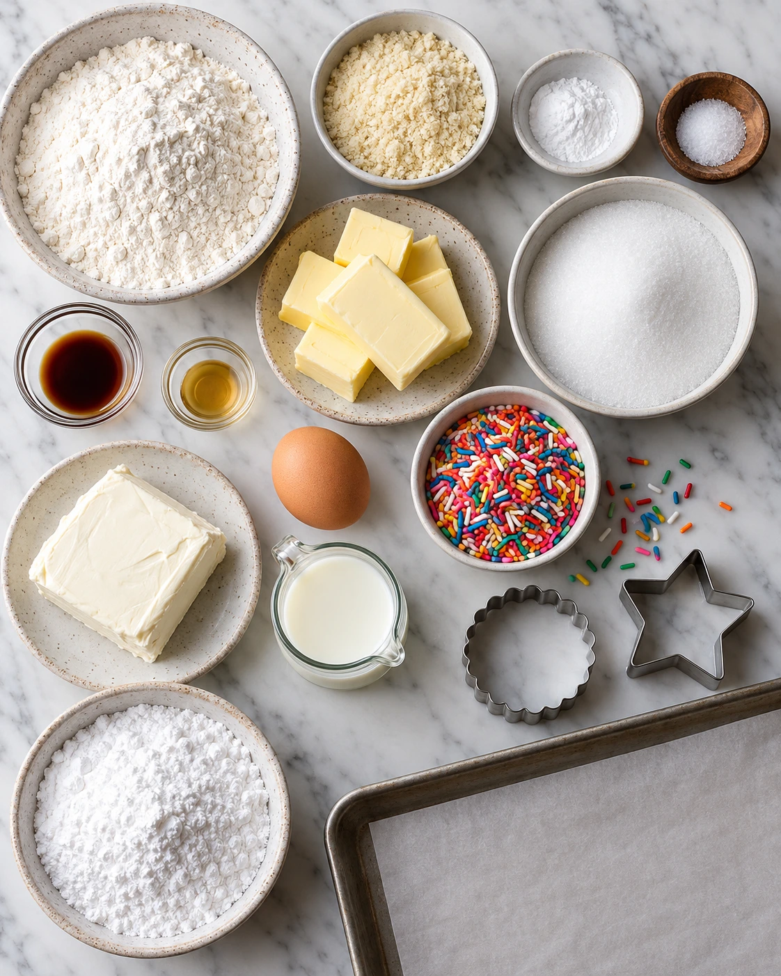 Exact measured ingredients for Funfetti Sandwich Cookies
