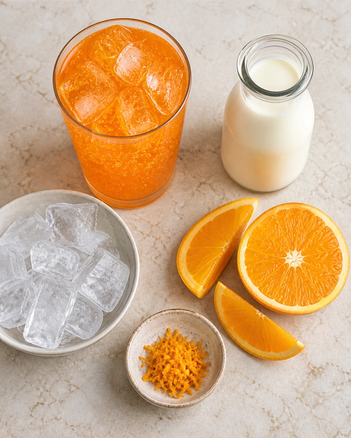 Exact measured ingredients for Creamsicle Dirty Soda