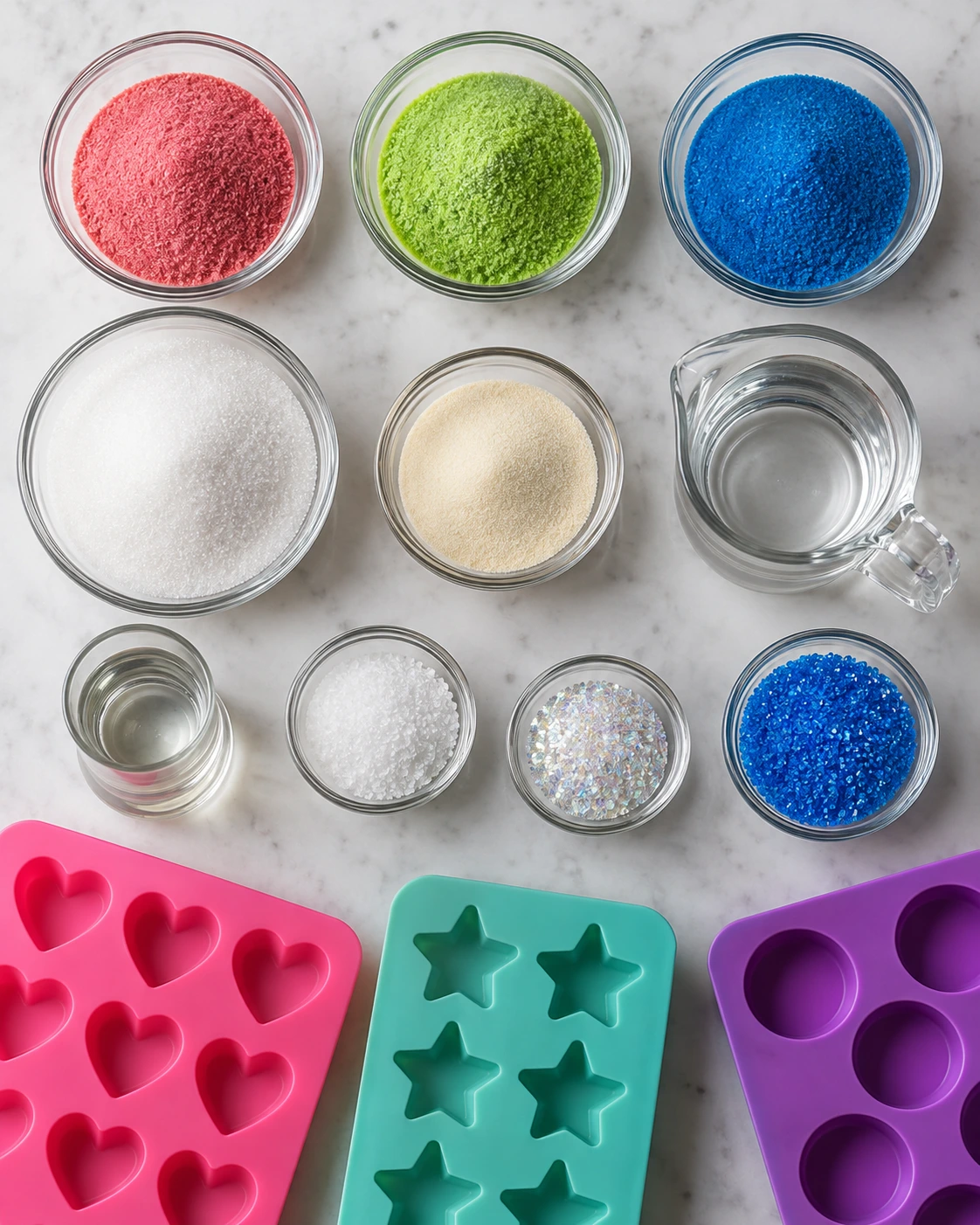 Exact measured ingredients for Boozy Jello Candy Melts