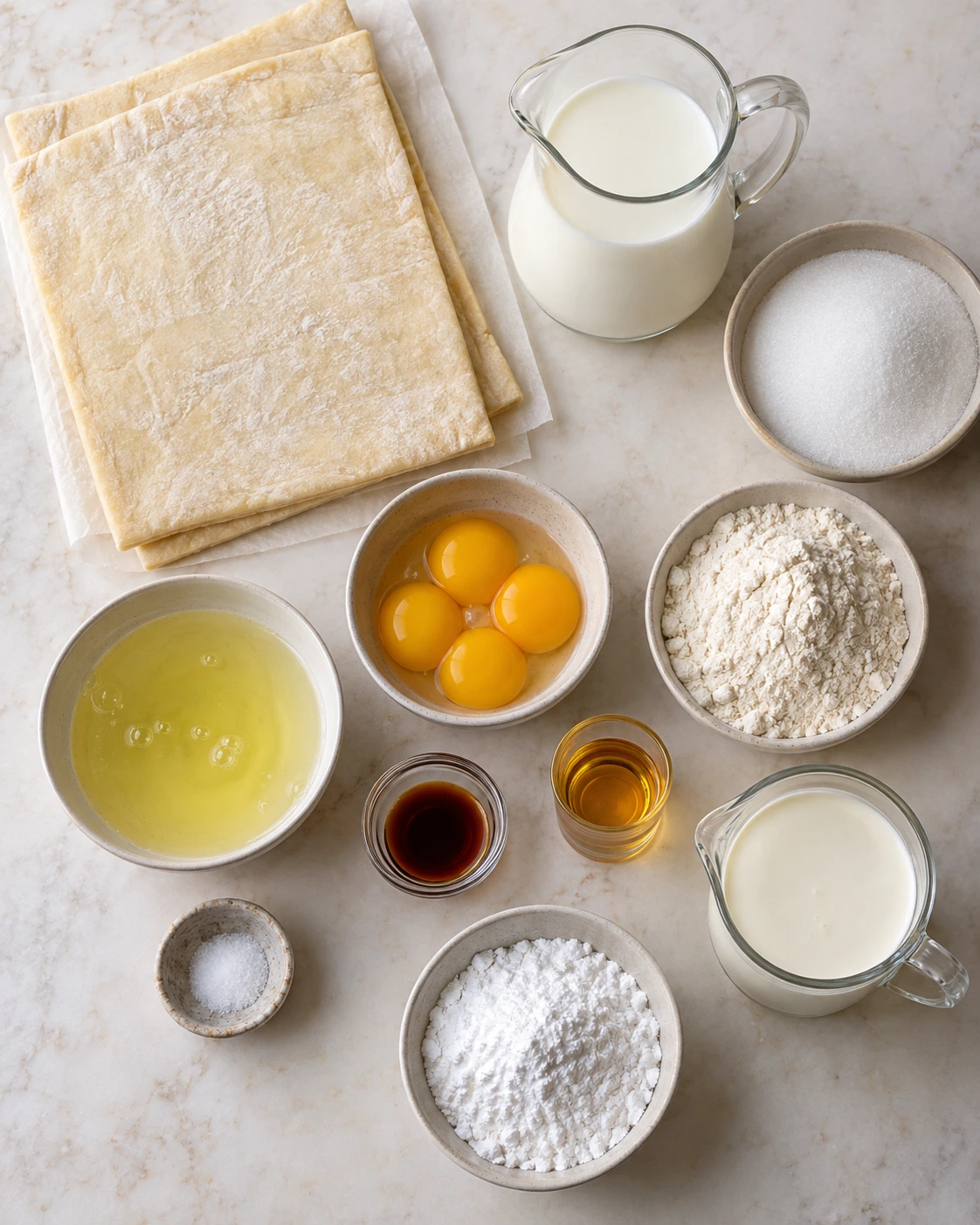 Exact measured ingredients for Vanilla Custard Cream Squares