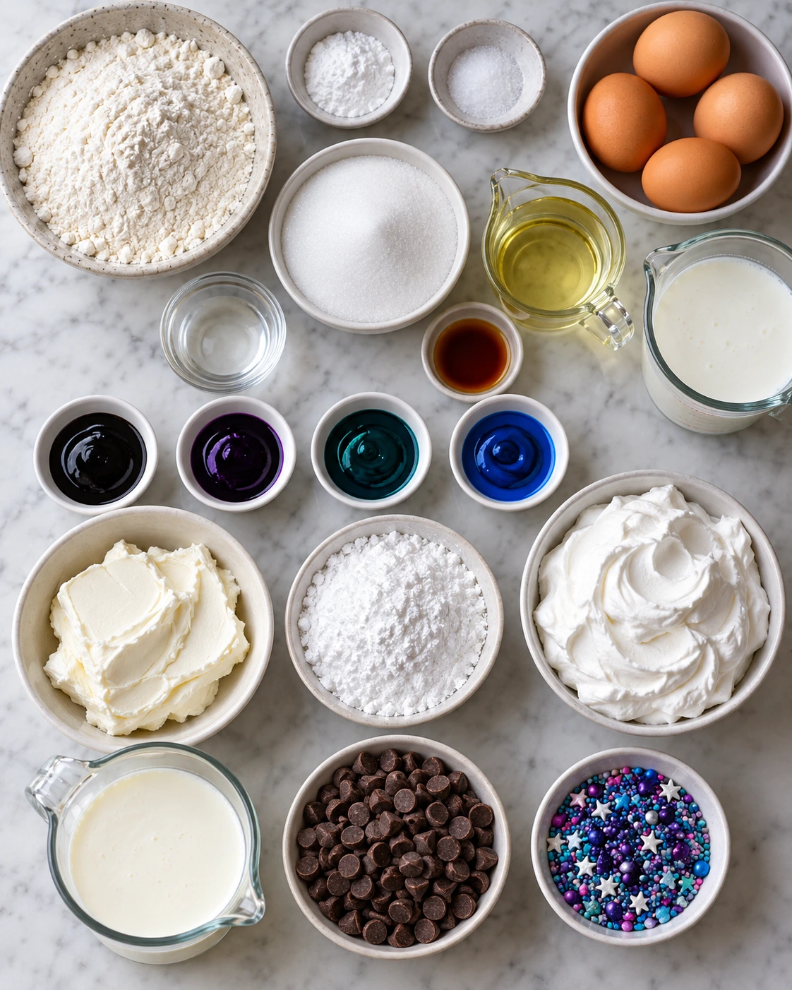 Exact measured ingredients for Galaxy Cake Roll