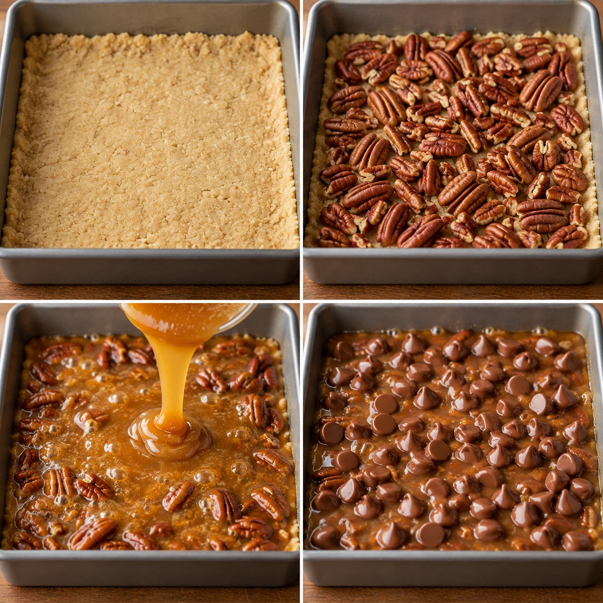 Four chronological preparation stages for Easy Turtle Bars