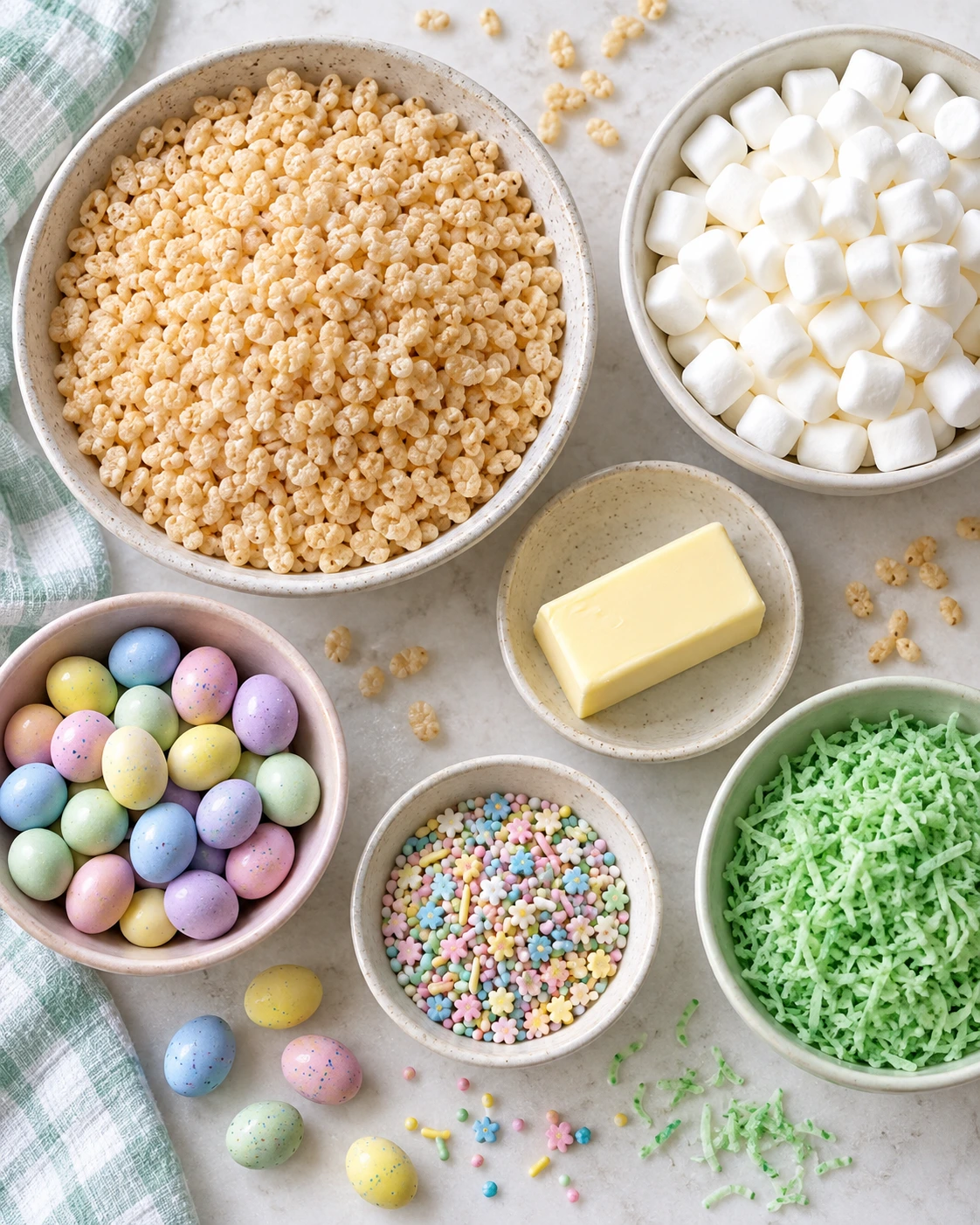 Exact measured ingredients for Easter Rice Krispie Treats