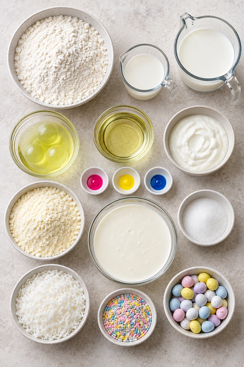 Exact measured ingredients for Easter Poke Cake