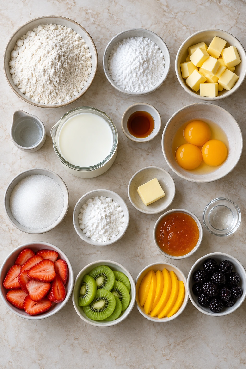 Exact measured ingredients for Fruit Tart
