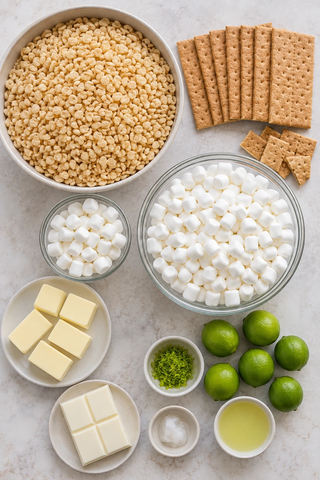 Exact measured ingredients for Key Lime Pie Rice Treats