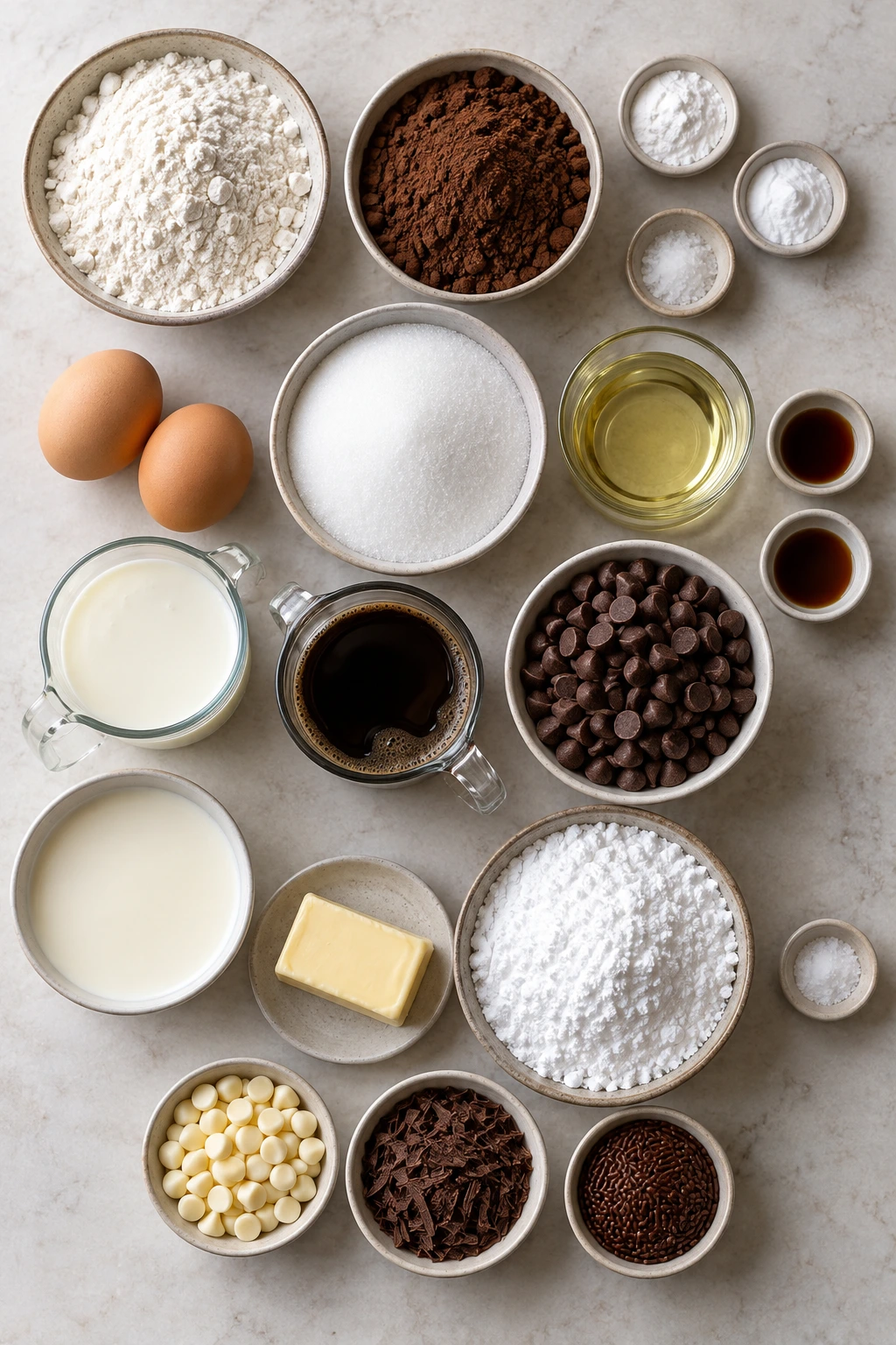 Exact measured ingredients for Chocolate Fudge Cupcakes