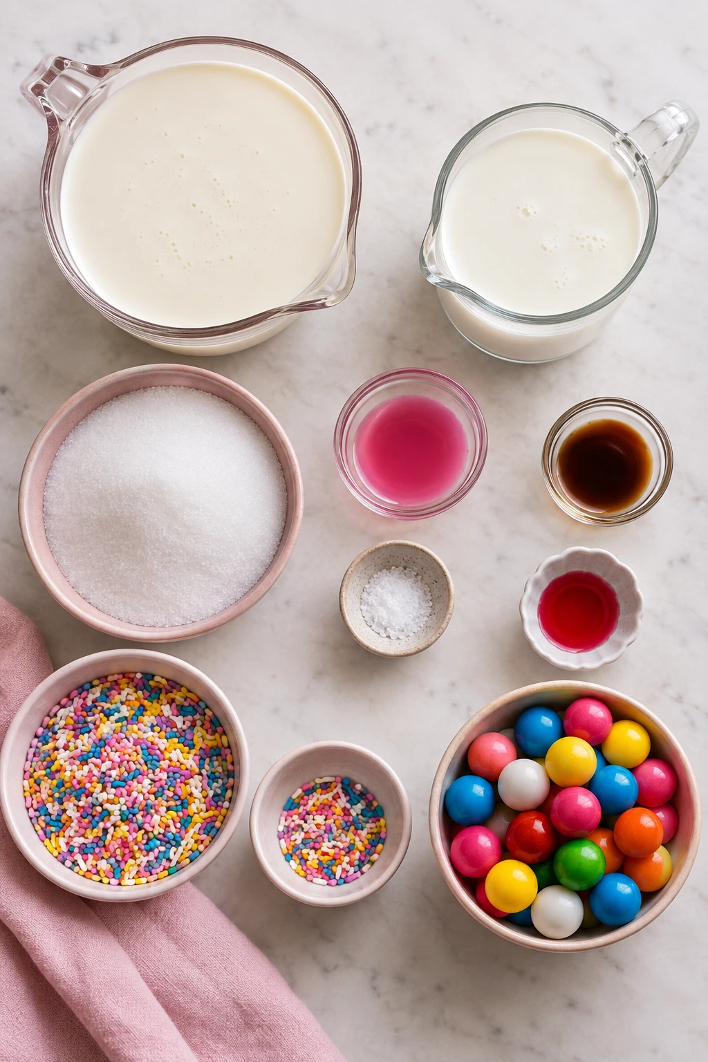 Exact measured ingredients for Bubblegum Ice Cream