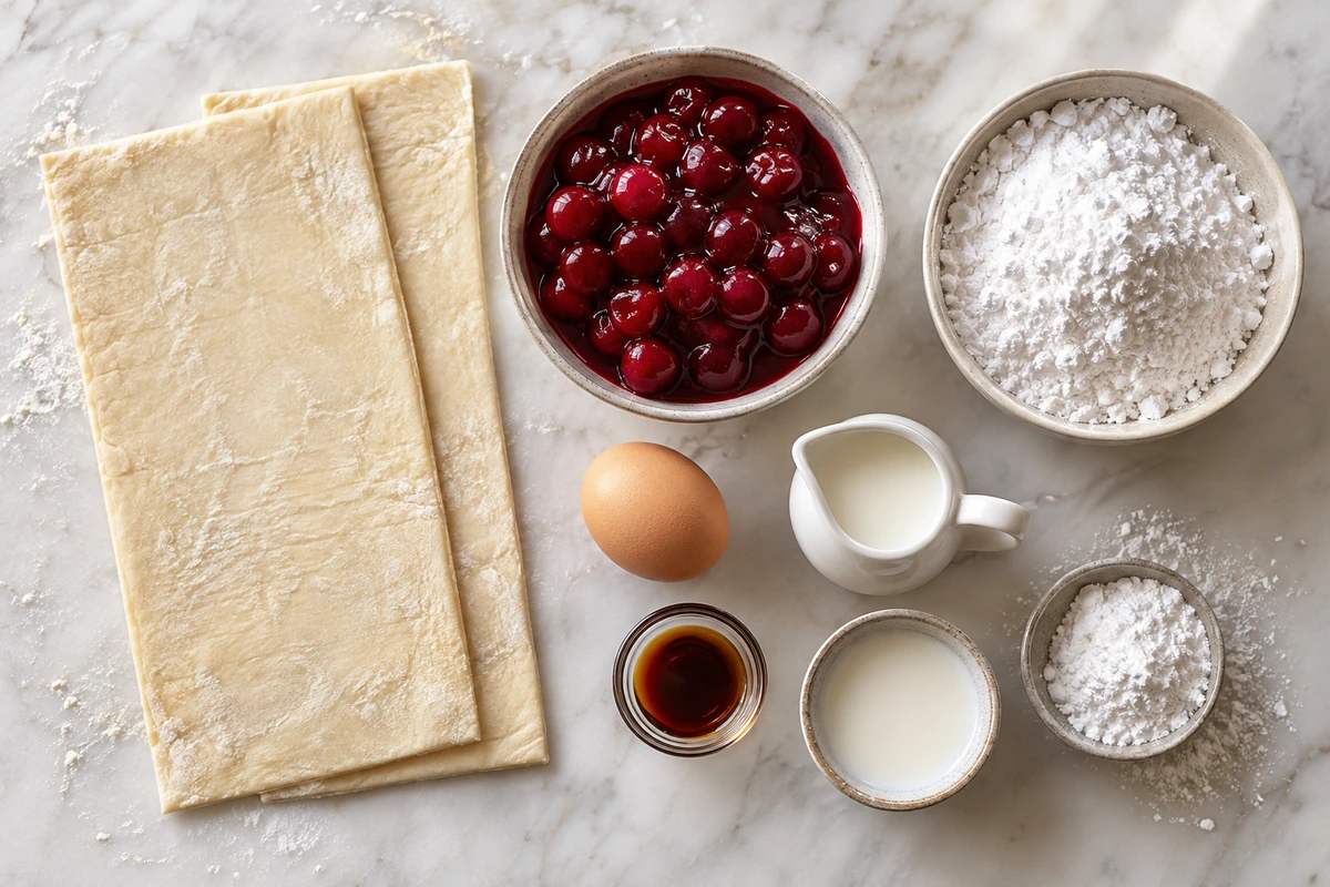 Exact measured ingredients for Easy Cherry Turnovers