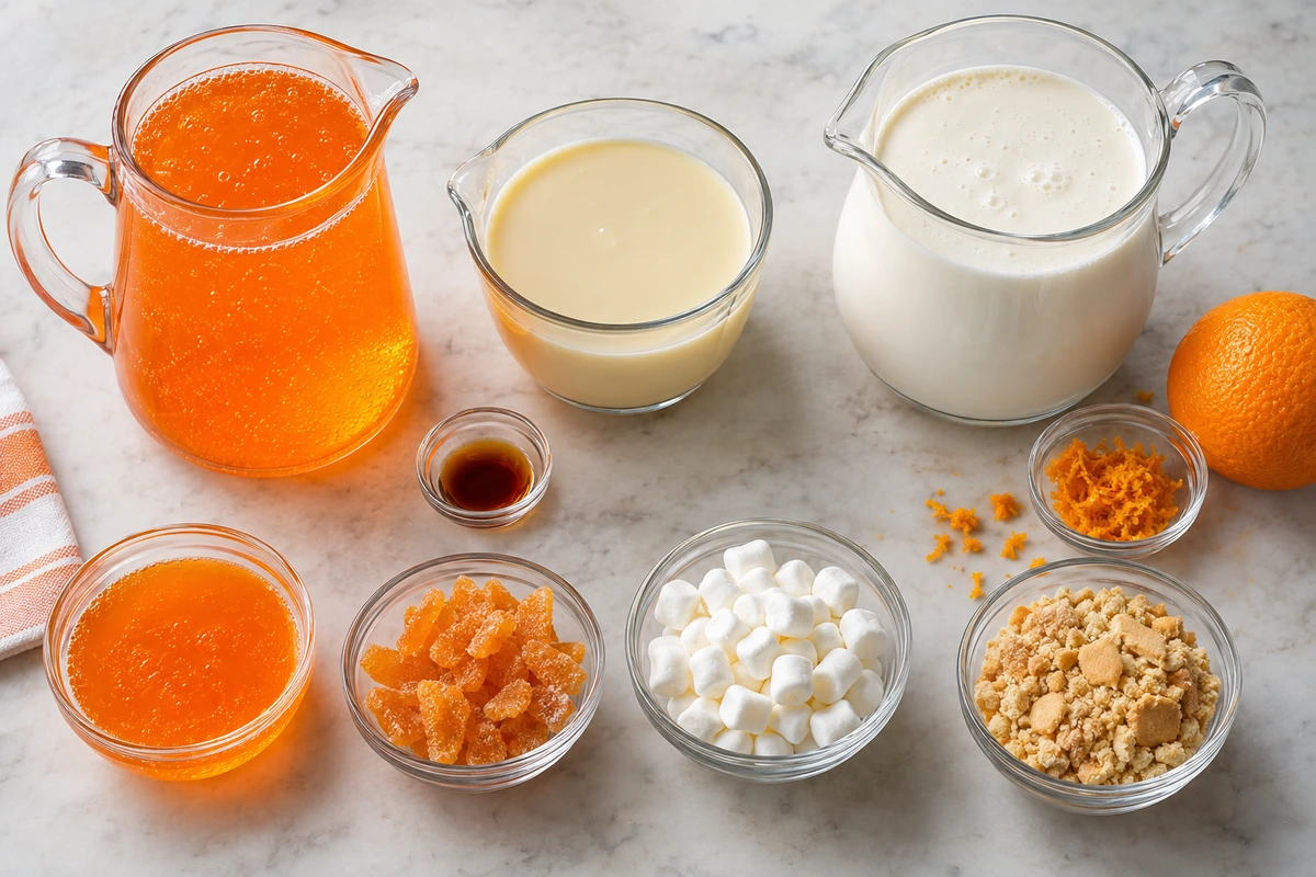 Exact measured ingredients for Orange Crush Sherbet