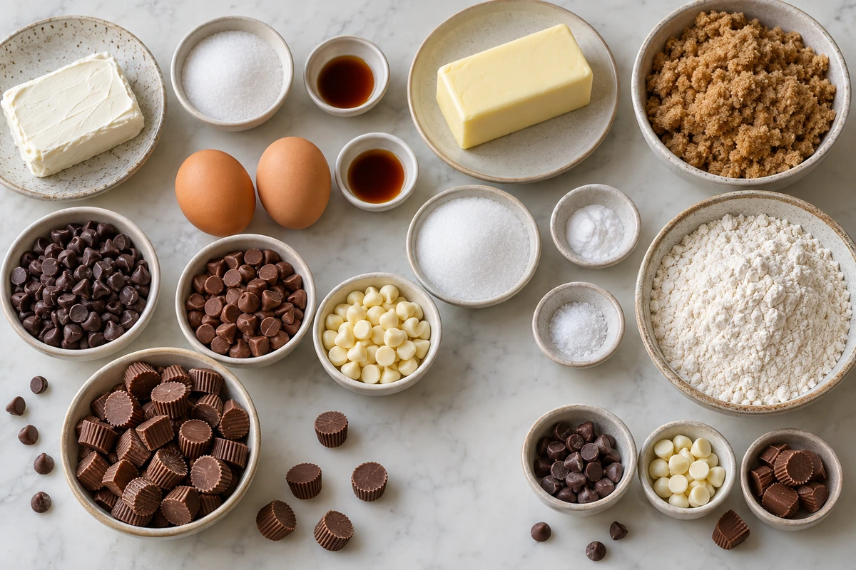 Exact measured ingredients for Reese's Cheesecake Cookies